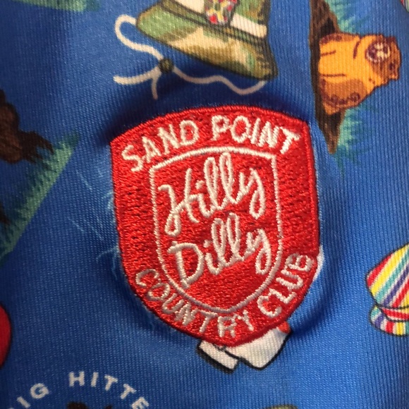 Vitamin G golf polo Men's XL Sand Point Hilly Dilly Country Club fun print shirt - Picture 5 of 11